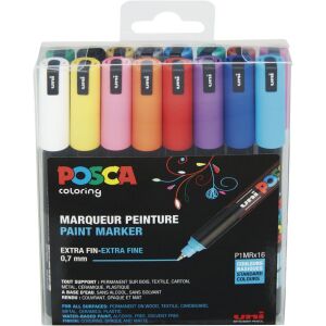 Uni Posca Marker Set markera - Miješane boje (16 kom / paket) 114817946 - Povratak u školu, školski pribor