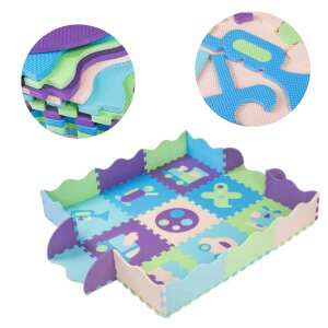 Springos szivas puzzle szőnyeg 90x90 cm #lila-kék 93397383 Szivacs puzzle - 9 db