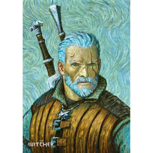 Good Loot The Witcher Vincent van Gogh 1000 darabos puzzle, Geralt of Rivia közeli képe a Vincent van Gogh stílusában