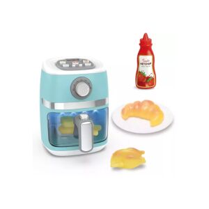 Świecący zestaw do zabawy Air Fryer z plastikowymi potrawami dla dzieci - Niebieski (3275), niebieski zabawkowy fryer z jedzeniem, zestaw do zabawy w kuchnię dla dzieci - Przybory kuchenne do zabawy