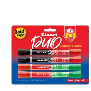 LUXOR Duo Whiteboard marker, kétszínű- 4 db szett (33000-4BC)