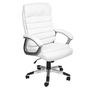 Timeless Tools Prémium executive office chair, white, comfortable, ergonomic, swivel, adjustable, padded, leatherette - Office Furniture