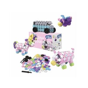 Nano Clics Fantasy Builders klocki konstrukcyjne, 250 sztuk, w tym jednorożec, świnia, samochód i inne modele - Clics