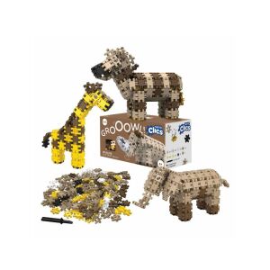 Zestaw do budowania Nano Clics Wildlife z modelami żyrafy, zebry i słonia, 250 elementów - Clics