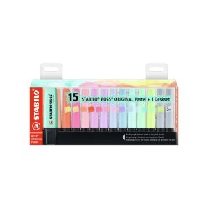 STABILO BOSS ORIGINAL Pasztell - szövegkiemelő toll - 15 részes íróasztali készlet