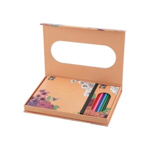 Virágos színező készlet 10 színes ceruzával