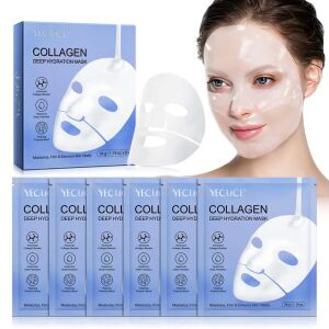Set Tratament Premium cu 6 Masti Concentrate BIO Collagen, Formula Avansata cu Probiotice, Tehnologie Hydro-Gel 114829325 - Mască și pachet pentru îngrijirea pielii