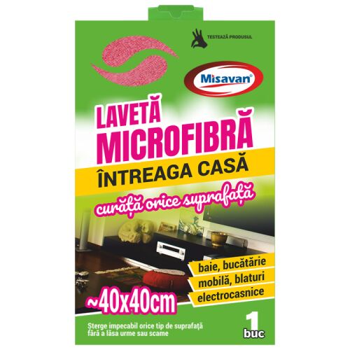 Misavan mikroszálas törlőkendő, bármilyen felületre, 40 x 40 cm, 1 darab/szett 114829525