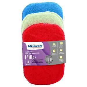 Misavan többfelületű tisztítópárnák, Pillo, 3 darab/szett, többszínű 114829548 - Misavan