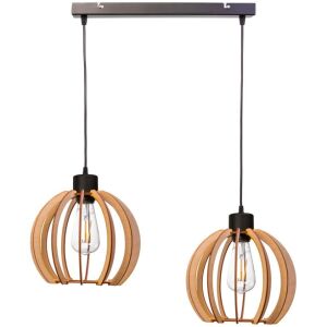 Privjesak Adviti Juala AD-LD-6377BE27D, 2 x 60W, E27, IP20, Metal/Drvo, Crna/Smeđa 114829689 - Adviti