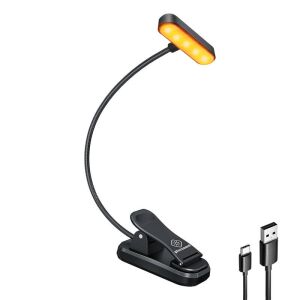 Wireless lamp Glocusent ET-Head clip-on book light, USB-C 650mAh timer (Black) 114845240