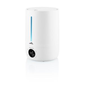 Eta Moisty Smart 2-in-1 Ultraschall-Luftbefeuchter und Aromadiffusor, weiß, 5L Kapazität, 300ml/h Leistung, 30 Stunden Laufzeit, LED-Anzeige, Timer, 3 Nebelstufen, 7 Farben Licht, automatische Abschaltung, rutschfeste Füße, 1,5m Stromkabel, 25W Leistung, Wi-Fi kompatibel, ETA SMART App-Steuerung - Luftbehandlung