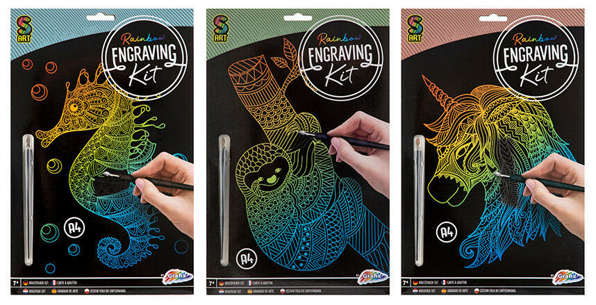 Kreatív Kaparó készlet A4,mix 3 db - állatok