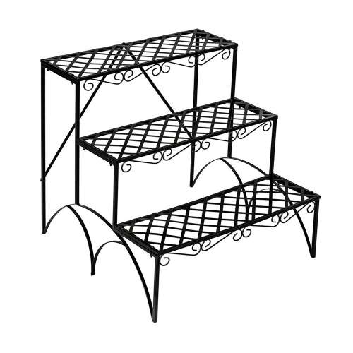 Timeless Tools 3-tier plant stand, black metal, indoor or outdoor use