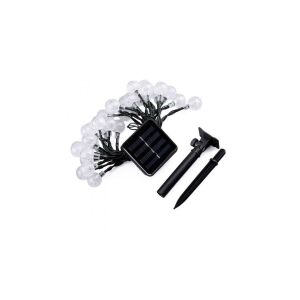 Napelemes LED fényfüzér 30 db melegfehér esőcsepp alakú izzóval, ideális kültéri dekorációhoz - Nonbrand Fényfüzér