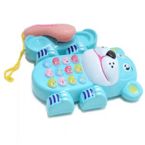 Zenélő, fejlesztő interaktív játék telefon - Cuki macis első telefonom, kék