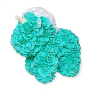 Türkiz színű rózsa unikornis - díszdobozban - 24 cm