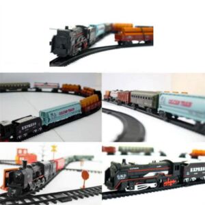 Önjáró játékvonat készlet mozdonnyal vagonokkal