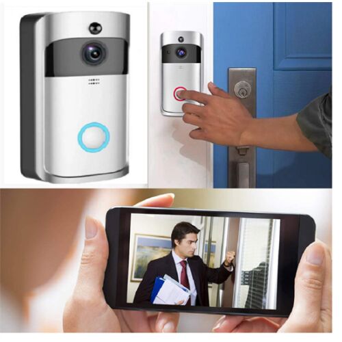 Vezeték nélküli WiFi okos kapucsengő beépített HD kamerával - mozgásérzékelővel, beépített hangszóróval, esőálló 114867973