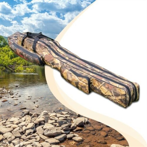 Camouflage-Angelruten-Tasche mit zwei Fächern und zwei Seitentaschen