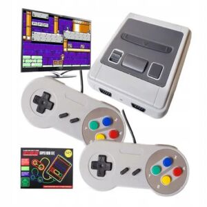 Ретро игрална конзола с два контролера и 620 вградени игри, играещи на телевизионен екран - Гейминг