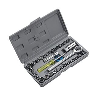 Professzionális, 40 db-os racsnis kulcs készlet műanyag szerszámos ládában