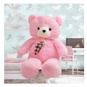 Hatalmas, pihe-puha, selymes tapintású plüss mackó - rózsaszín, 100 cm