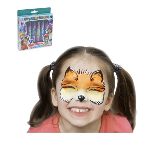Gyermek arcfestő készlet 6 vidám színnel 114870089