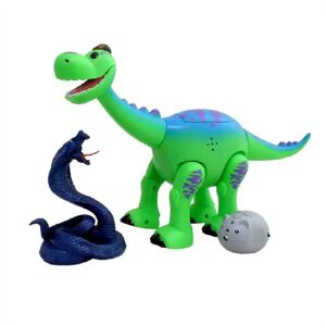 Brontozaur muzical, luminos și ambulant, cu telecomandă în formă de cobră și șoarece 114870157 - Jocuri interactive pentru copii