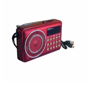 JOC Klassischer Mini-Tragbarer FM-Radio und Musikplayer mit USB+SD-Karteneingang, rot - Radios