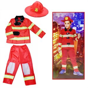 Farsangi tűzoltó jelmez gyerekeknek – L méret – 120-130 cm magasságra