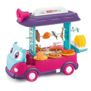 2in1 kinyitható játék minibusz és büfékocsi gyerekenek élethű fény- és hanghatásokkal és rengeteg kiegészítővel - 23 részes