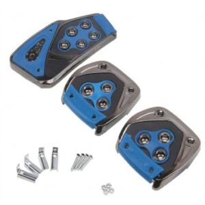 3 darabos pedál burkolat készlet autóba - csúszásmentes felülettel, kopás, por-, és karcálló - fekete-kék