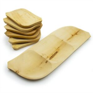 7-teiliges Holztellerset - Servierset aus Holz - 1 Schüssel 60 x 20 cm und 6 kleinere Teller 114871262 - Pfannen, Abendessen, Küchenmesser, Besteck-Sets und Töpfe