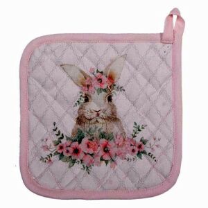 Clayre-Eef Edényalátét 20x20cm, 100% pamut, Floral Easter Bunny 114872035 - Clayre & Eef