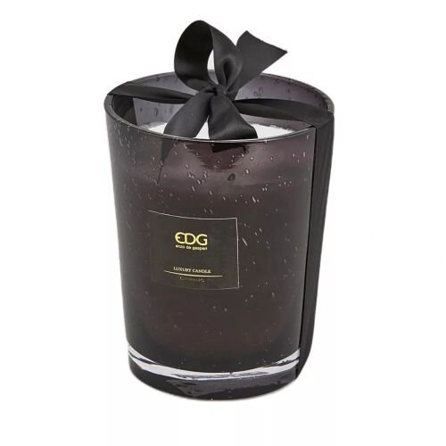EDG Luxus Citrus Illatú Gyertya Szürke Üvegben Fekete Szalaggal, 70 Órás Égési Idő