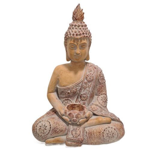 Kültéri Buddha ülő Beige 63cm