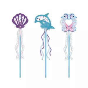 Három Janod Varázs Óceán pálca: kagyló, delfin és tengeri csikó minták - Janod