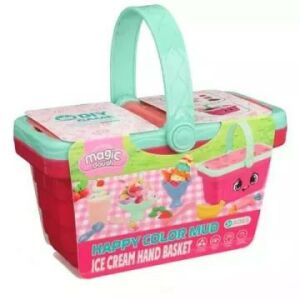 Magic Dough Košara za sladoled, šarena košara za piknik s plastelinom za djecu - Set za igru dječje kuhinje
