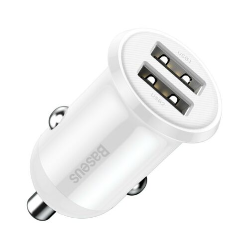 Baseus Grain Pro 2x USB 4.8A autós töltő (fehér) 114902132