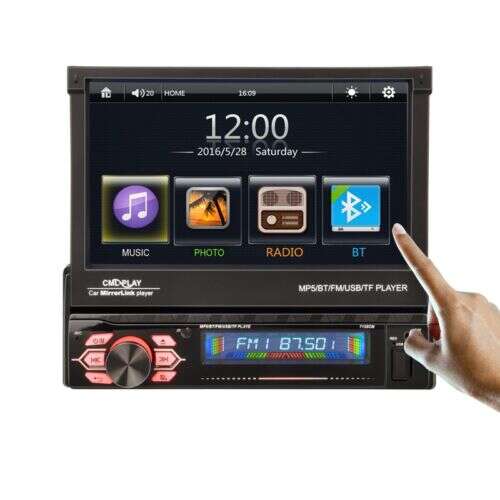 CMLPLAY 7 Zoll Touchscreen Autoradio mit MP5, Bluetooth, Radio und Mirrorlink Funktionen