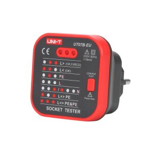 Tester de priză de rețea cu funcție de verificare RCD Uni-T UT07B-EU 114902967 - Testere de tensiune