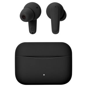Sencor SEP GRIM Black ANC TWS earbuds and charging case detail - Headphone and Bluetooth Speaker
