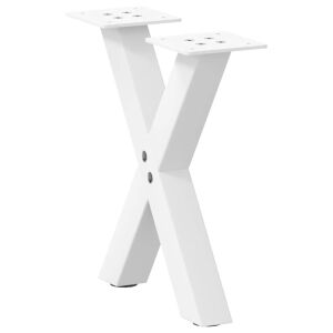 vidaXL 2 db fehér, X alakú acél dohányzóasztal láb 30 x (30-31) cm 114932954 - Bútorláb