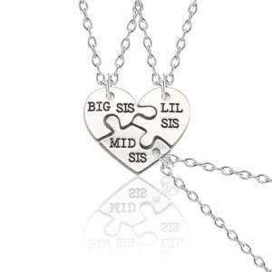 'Big sis - mid sis - lil sis' hármas nyaklánc, testvéreknek, ezüst színű 68200985 