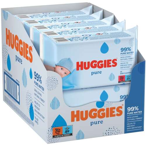 Huggies Pure Șervețele umede pentru bebeluși 10x56 bucăți în cutie de prezentare