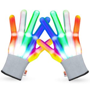 Mănuși LED Linomag® pentru adulți, multicolore, 5 culori, 6 moduri de iluminare - Accesorii pentru îmbrăcăminte
