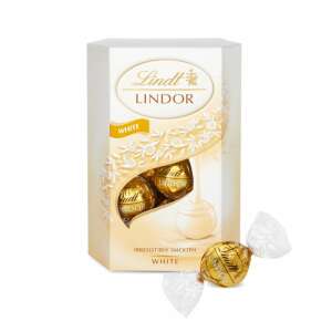Lindt Lindor Fehér csokoládé golyók ajándékdobozban, egyedi golyókkal, 200g - Lindt