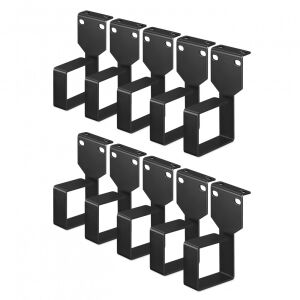 10 db-os Kwmobile hálózati kampós rögzítő készlet, fekete, fém, 58587.01.10