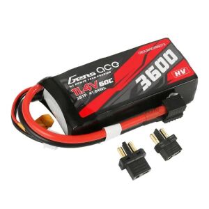 Li-Po akkumulátor, GENS ACE TATTU, 3600 mAh, 11,4 V, 60 C, XT60/T-dean csatlakozó, többszínű